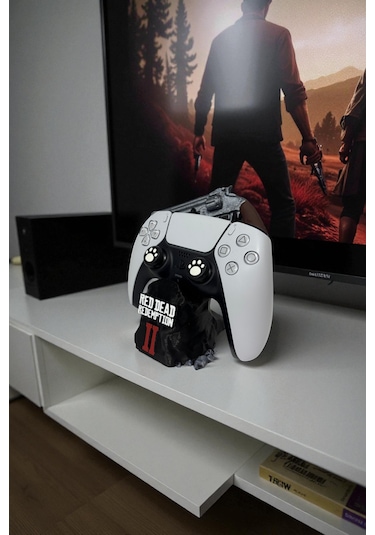 Red Dead Redemption Temalı Oyun Kolu Tutucu Ps5 / Ps4 / Xbox Joystick Standı 3d Baskı 1 Adet