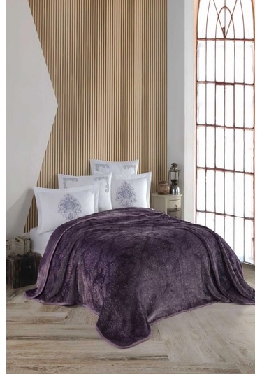 Ecosse Blank Set Agossa Damaks Battaniye Seti Mürdüm -