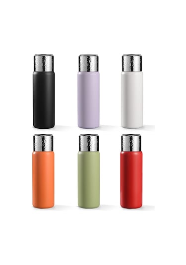 316 Paslanmaz Çelik Çay Filtreli Dövülmüş Kapaklı Termos Kahve Fincanı, Boyut: 430ml Siyah