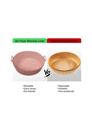 Air Fryer Silikon Tencere, 2 Adet Air Fryer Silikon Kaplamalar Yuvarlak Diğer