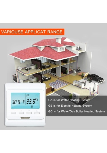 Pazly Dahili Sensörlü Elektrikli Lcd Ekran Dijital Termostat Akıllı Sıcaklık Kontrol Cihazı