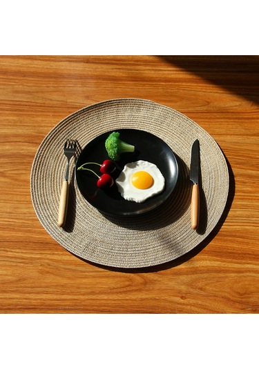 Springsun Yuvarlak Örgü Masa Altlığı - 6'lı Paket, 15 İnç, Isı Yalıtımlı Mutfak Ve Yemek Masası İçin Açık Kahverengi