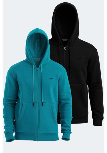 Slazenger Vonda 2 Li Set Erkek Sweatshırt Siyah - Petrol