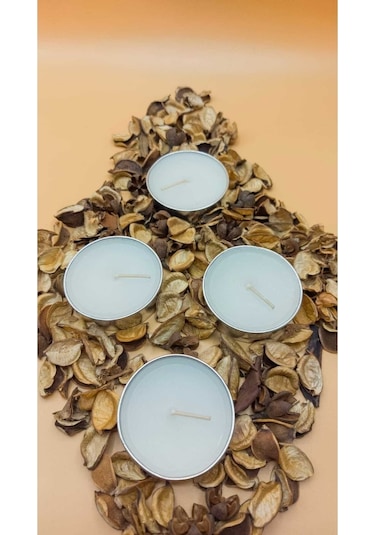 Tealight Mum-buhurdanlık Silver Boy Soya Parafinli 10 Adet Beyaz Dekoratif Büyük Boy Tealight Mum Beyaz