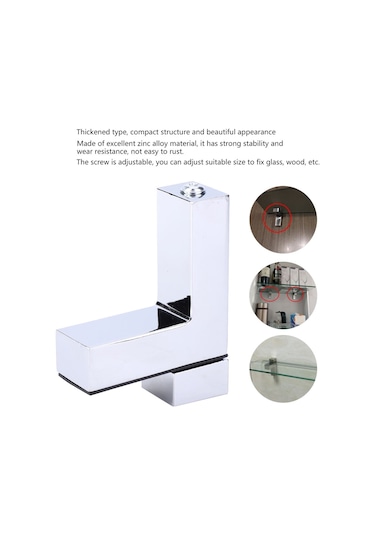 Ximistore9 Zink Alaşımlı Ayarlanabilir F Tipi Cam Rafı - Kalınlaşmış, Parlak Yuzeyli, Ev Ve Banyo Donanımı