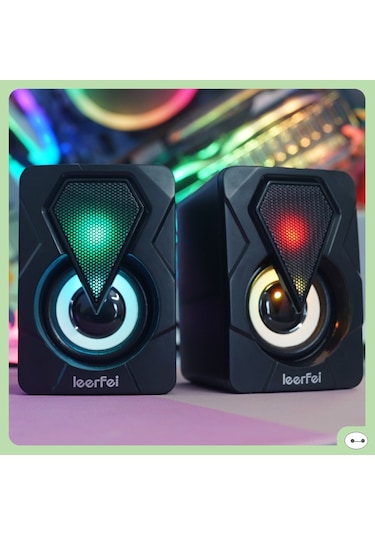 Leefei 1046 Bilgisayar Hoparlörü 1+1 Pc Hoparlörü USB Speaker