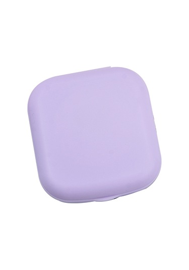 Qingmipy Mor Mat Boyalı Gözlük Kutusu - Taşınabilir, İçinde Pinçer, Süpürge, Ayna Ve Çözeltisi Flaş - Hijyenik Lens Bakımı