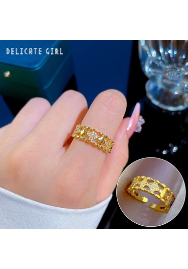 Ayarlanabilir Açıklığa Sahip Zarif Zirkon Yüzük No.16 Çok Renkli