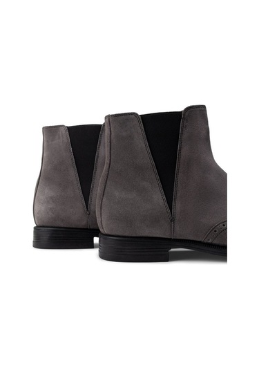 Deery Hakiki Süet Gri Erkek Chelsea Bot Gri