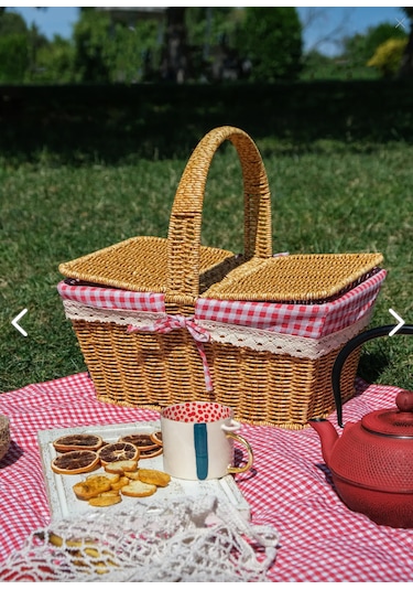 Sepetçibaba Adelya - Piknik Sepeti Plastik Hasır Görüümlü - Frs20