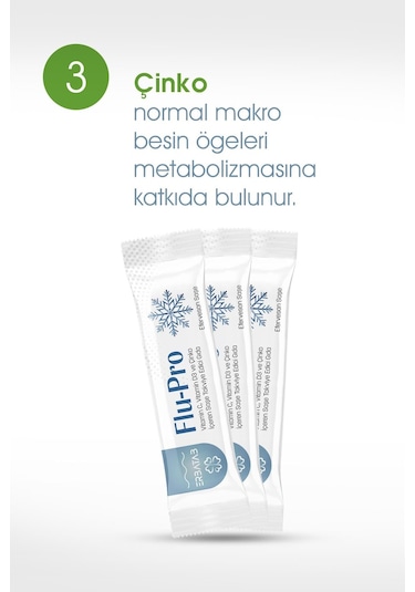 Flu-pro Vitamin C Vitamin D3 Çinko Ve Karamürver Ekstresi 10 Stick