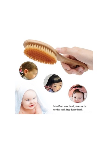 Flybuy Ve Tarağı Saç Mufunye İçin Hassas Fırçası Fiber Bej-turuncu Bebek Ahşap - Zp