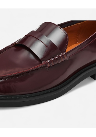 Steve Madden Adıson Wıne Leath Kadın Bordo Loafer Adıson-wıne