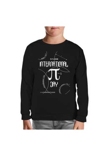 Matematik - Pi 8 Siyah Çocuk Sweatshirt Siyah