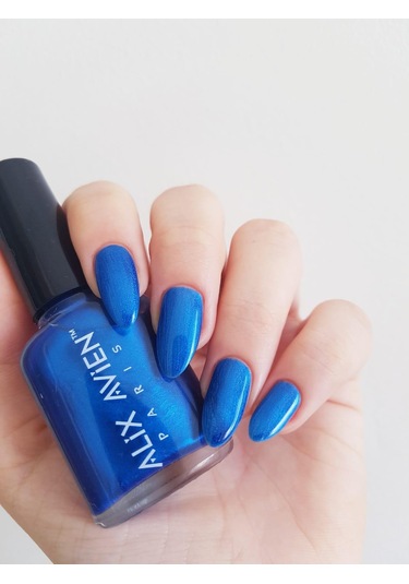 Alix Avien Sedefli Saks Mavi Oje 34 Yüksek Pigmentli Uzun Süreli Kalıcılık Hızlı Kuruma Nail Lacquer 34