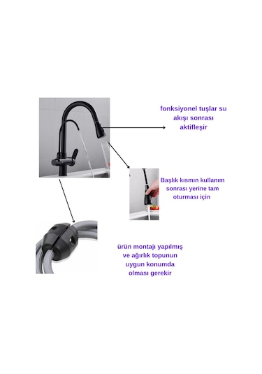 Fleko Arıtmalı Spiralli Pull-out Mutfak Bataryası Krom