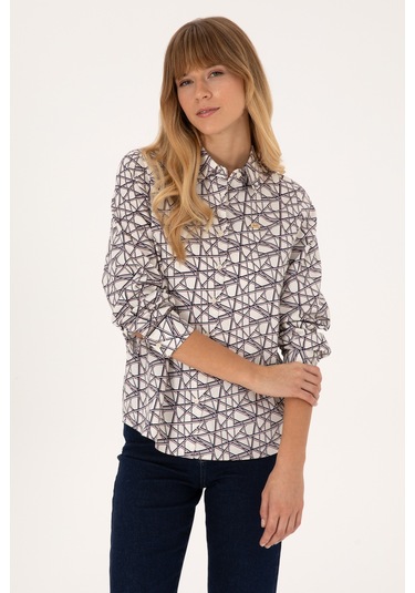 U.s. Polo Assn. Kadın Gömlek Desenli 50316376-vr256 İnci