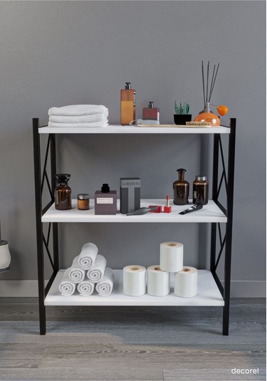 Morpanya Rose Banyo Düzenleyici Banyo Dolabı Çok Amaçlı Dolap 3 Katlı Metal Mutfak Düzenleyici