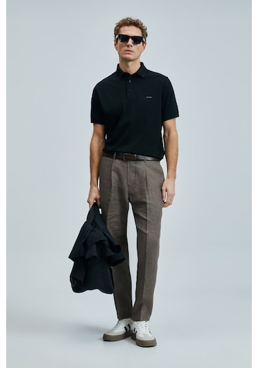 Lufian Erkek Polo Yaka T Shirt 111040228 Siyah Siyah