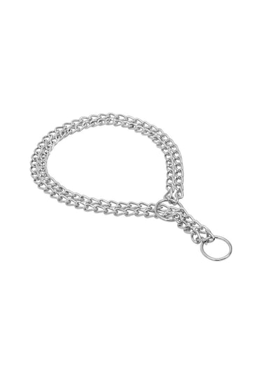 Doggie Eğitim Serisi Çift Boğma Zincirli Köpek Boyun Tasması Krom