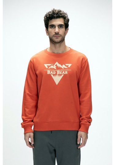 Bad Bear Erkek Sweatshırt Mountaın Crewneck 25.02.12.027 Turuncu