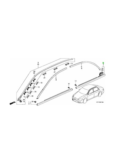 Cam Sıyırıcı Accord 2003-2008 Arka Sağ Oem No:72910sdaa01