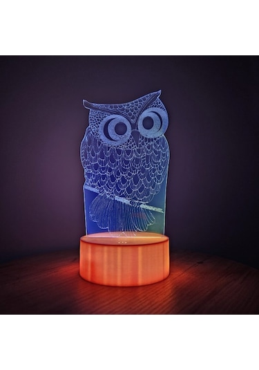 Jetjest Baykuş Figürlü 3d Led Gece Lambası