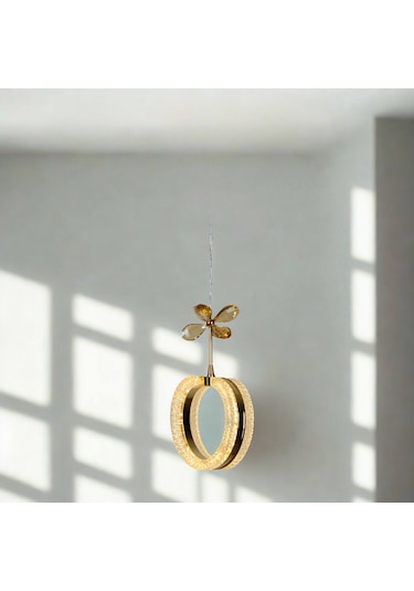 4'lü Alyans Gold 3 Renk Modlu Kristal Taşlı Ledli Avize Altın