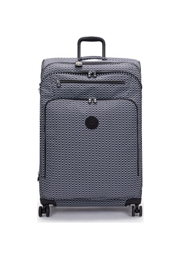 Kıplıng New Youri Spin L Büyük Boy Tekerlekli Valiz Siyah Sıgnature Prınt
