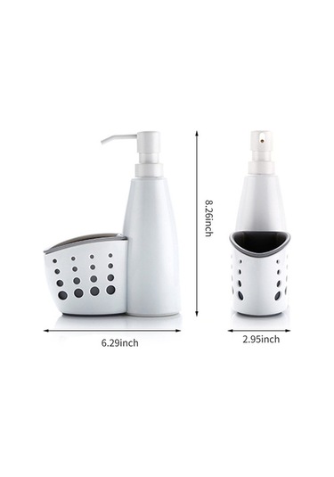 Pazly 400ml Banyo Sabun Dispenseri, Sünger Tutucu, Mutfak Lavabo Tezgahı Sıvı Sabun Pompası, Depolamalı Caddy Çok Renkli Çok Renkli