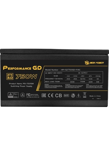 High Power HP1-S2750GD-F14C 750 W 80+Gold Atx Güç Kaynağı
