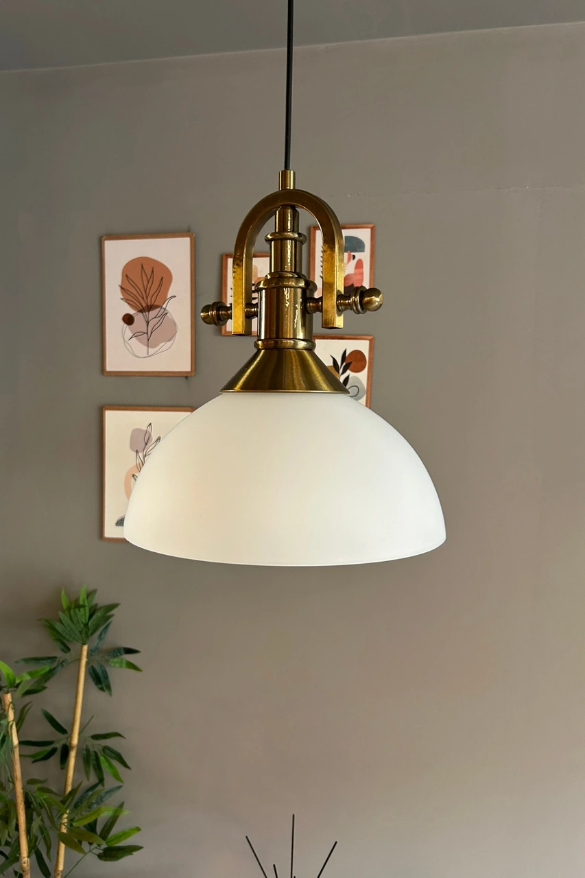 Perry Cam Tekli Avize Gemici Eskitme Başlık Retro Sarkıt Lamba Restoran Salon Aydınlatma Bal