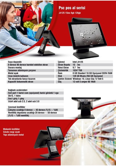 Psc Pos Al Serisi I5 5. Nesil 15" 8gb 128gb