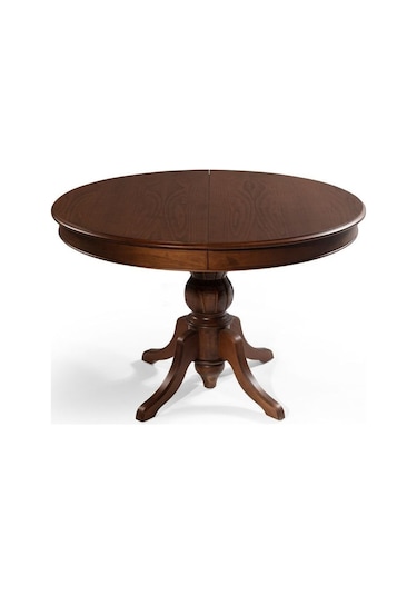 Lindon Baba Ayak Yuvarlak Açılır Masa 110x110 Ceviz