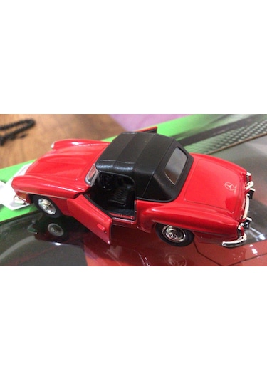 Model Metal Araba 1/36 Çek Bırak 1955 Kırmızı Mercedes Benz 190sl