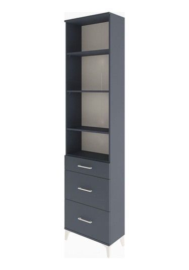 Arges Dolap 4 Raflı 3 Çekmeceli 60x30x243 Antrasit-antrasit Antrasit