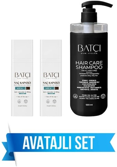 Saç Kapatıcı 30 Ml 2 Adet + Sülfatsız Parabensiz Şampuan