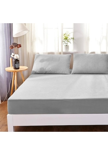 Novahub Gri Rahat Yatak Havlu Kumaş Çarşaf Tpu Su Geçirmez Anti-mite Çarşaf Simmons Yatak Koruyucu Otel Çarşaf - 150 X 190 Gri