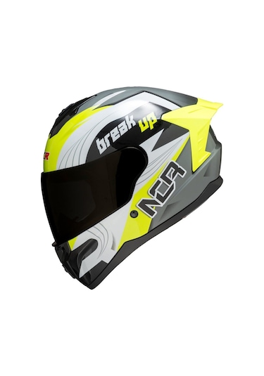 Ncr Rapid Siyah Vizörlü Ece Belgeli Kapalı Motosiklet Kaskı Sarı