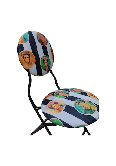 Frida Desenli Metal Bahçe Takımı - 4 Sandalye + 1 Masa