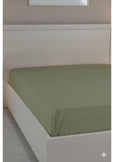 %100 Pamuk Ranforce Premium King Size Lastikli Çarşaf - Yeşil Yeşil
