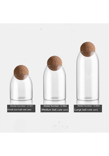 Youtek Cam Depolama Kavanozu 500ml - Kurşunsuz Cam, Yumuşak Mantar Keçiği Kapak, Şeffaf Dairesel, Çay-bitki-atıştırmalık Saklama, Taze Koruma Diğer