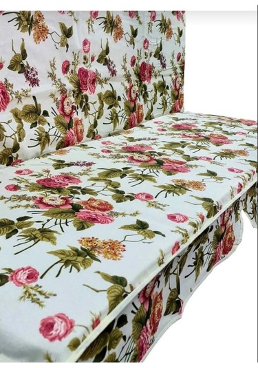 3 Kişilik Lüks Salıncak Kılıf Seti Süngersiz İngiliz Gülü KARIŞIK