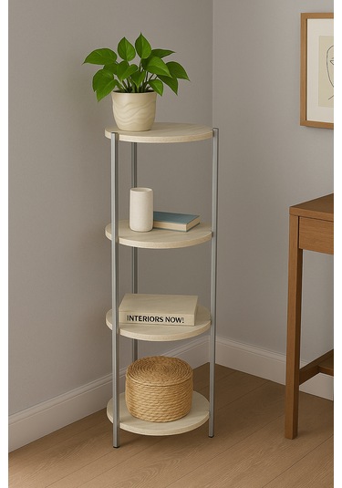 4 Katlı Raf - Çiçeklik, Organizer, Sehpa Ve Köşe Rafı Gri