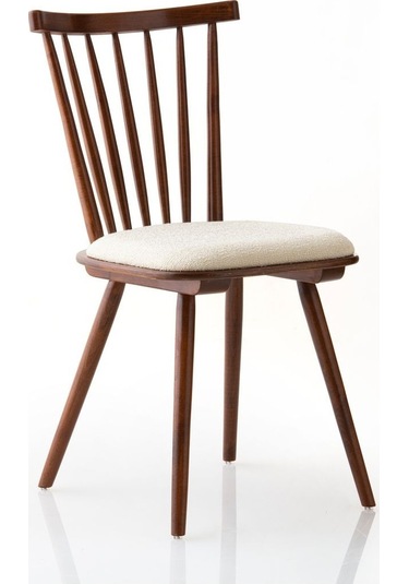 Ashbourne Ahşap Yemek Sandalyesi Ceviz - Beyaz
