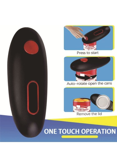 Yaozixa Otomatik Elektrikli Konserve Açıcı - Tek Tuşlu İşlem, Akıllı Algılama, Tüm Daire Konserveler İçin, Güvenli Ve Kolay Kullanım Siyah
