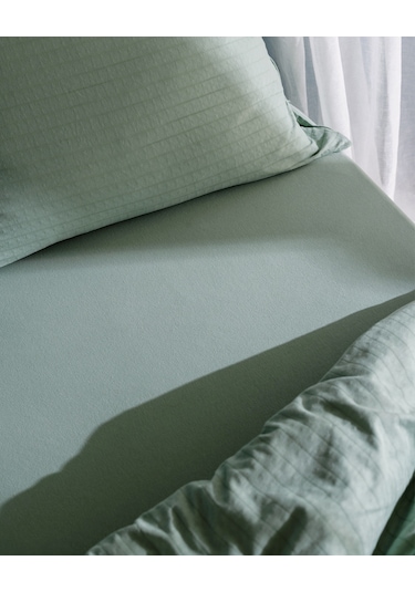 Madame Coco Marlene Tek Kişilik %100 Pamuk Penye Lastikli Nevresim Takımı - Haki 8684427199060 Çok Renkli