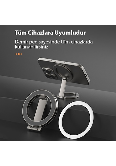 Ally Sj20 Magsafe Uyumlu Araç İçi Torpido Üstü Manyetik Telefon Tutucu Gri