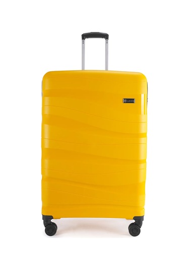 Wexta Wx-pp10 Dalgalı Sarı Kabin Boy Polipropılen Valiz Sari