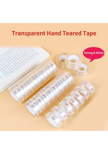 Youmex Öğrenci Ve Ofis Kullanıma Uygun 18mm 20y Transparan Ripsel Bant - 8 Adet Paket 8